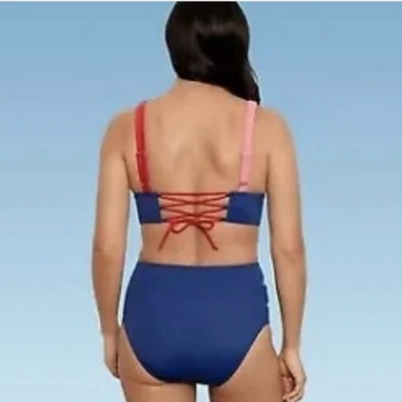 Beach Betty Colorblock Bikini Top size L - Picture 2 of 8